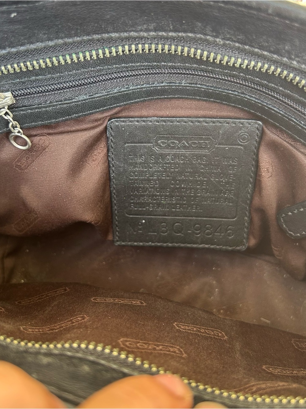 COACH Vintage Legacy MINI Market Tote Black Leather Bag Handbag Purse 9846 - Picture 4 of 4